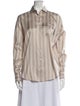 Brunello Cucinelli Silk Long Sleeve Button-Up Top