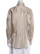 Brunello Cucinelli Silk Long Sleeve Button-Up Top