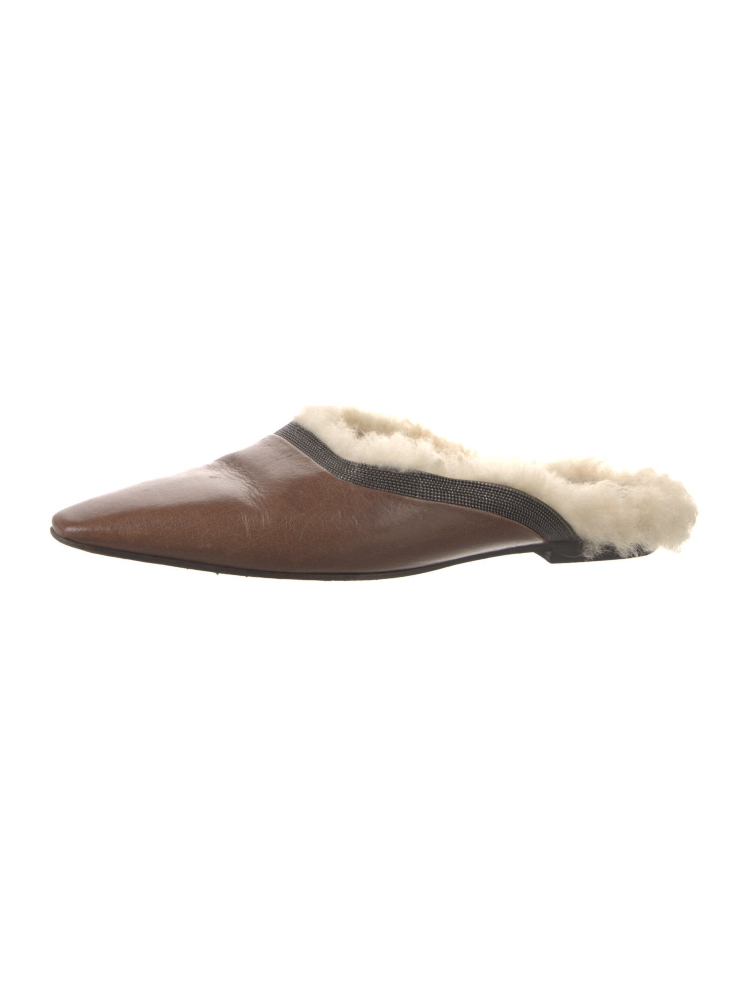 Brunello Cucinelli Monili Leather Mules