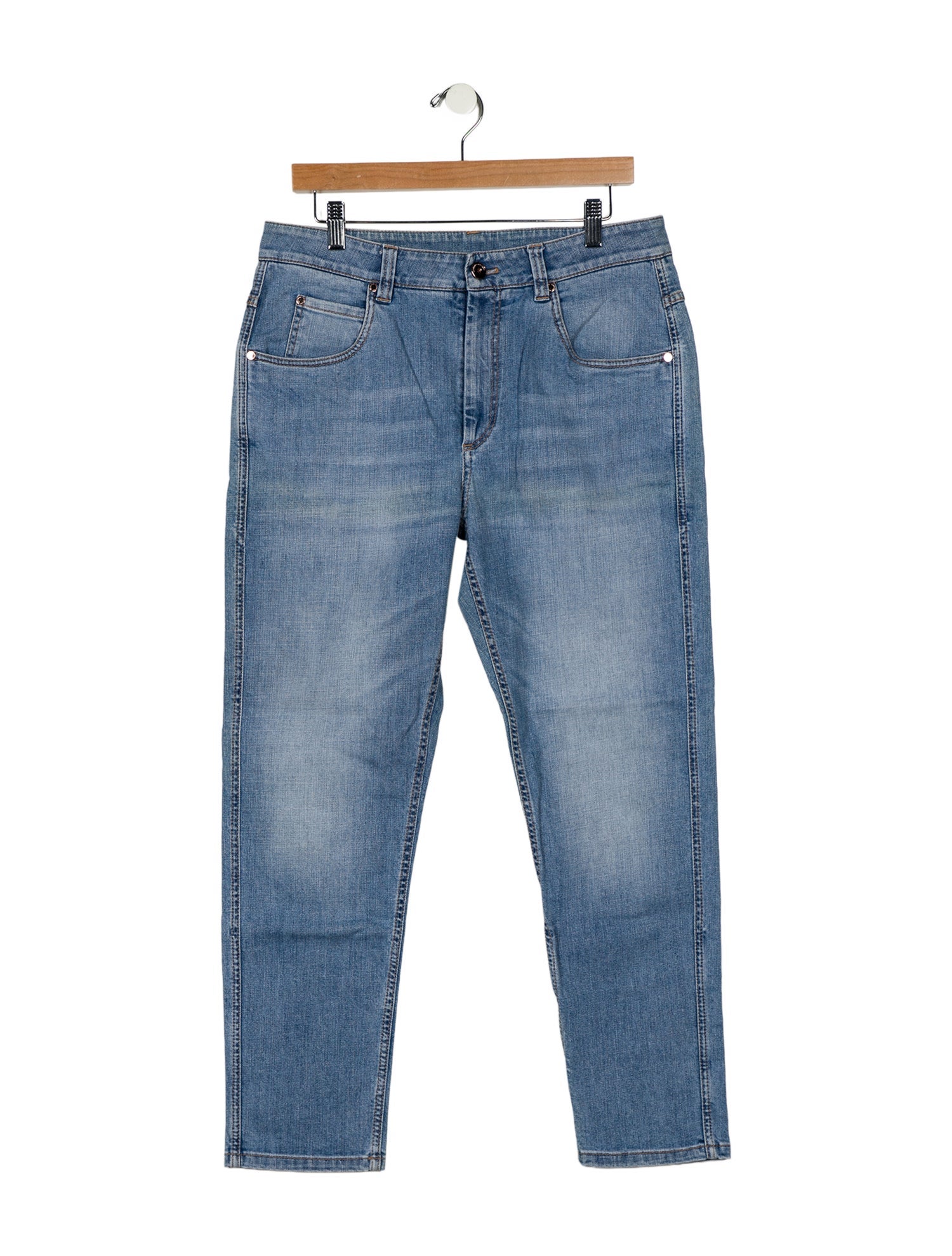 Brunello Cucinelli High-Rise Straight Leg Jeans