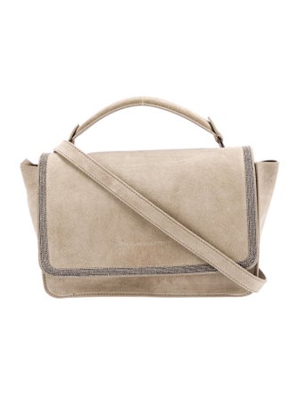 Brunello Cucinelli Suede Top Handle Bag w/ Tags