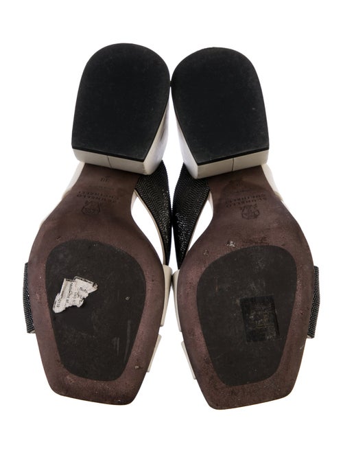 Brunello Cucinelli Monili Leather Slides