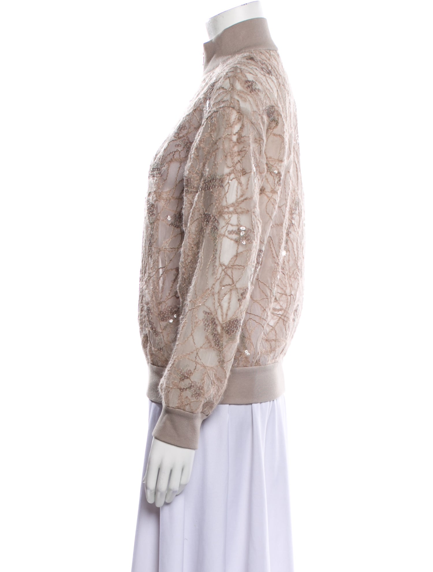 Brunello Cucinelli Silk Printed Bomber Jacket w/ Tags