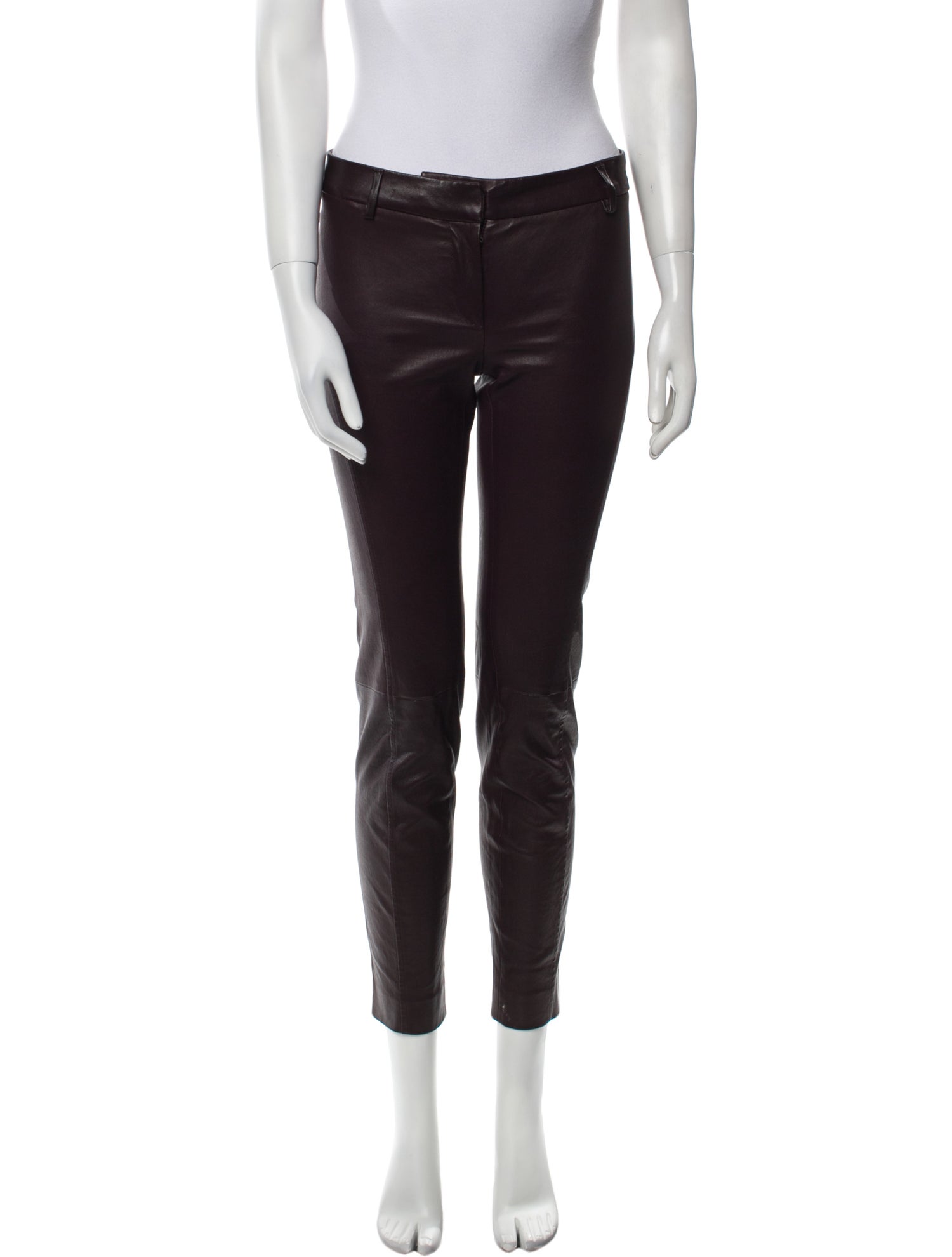 Brunello Cucinelli Leather Skinny Leg Pants