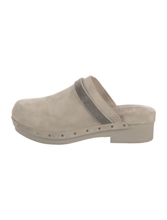 Brunello Cucinelli Monili Suede Mules