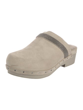 Brunello Cucinelli Monili Suede Mules