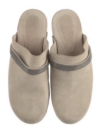Brunello Cucinelli Monili Suede Mules
