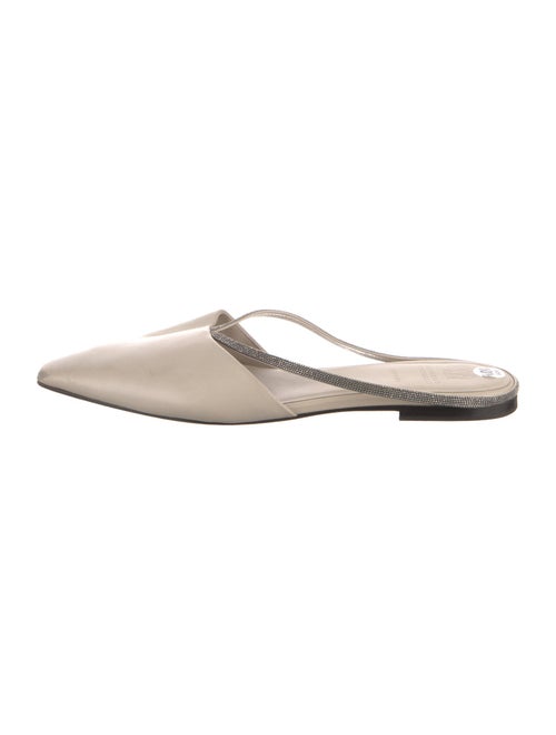 Brunello Cucinelli Monili Leather Flip Flops