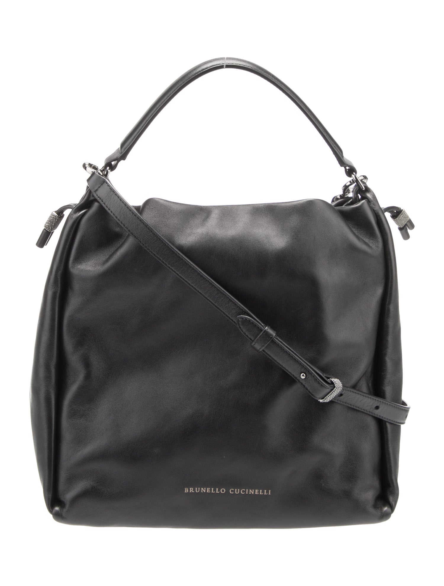 Brunello Cucinelli Leather Top Handle Bag - Black Handle