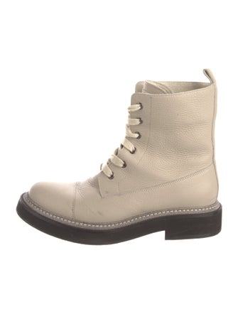 Brunello Cucinelli Leather Combat Boots