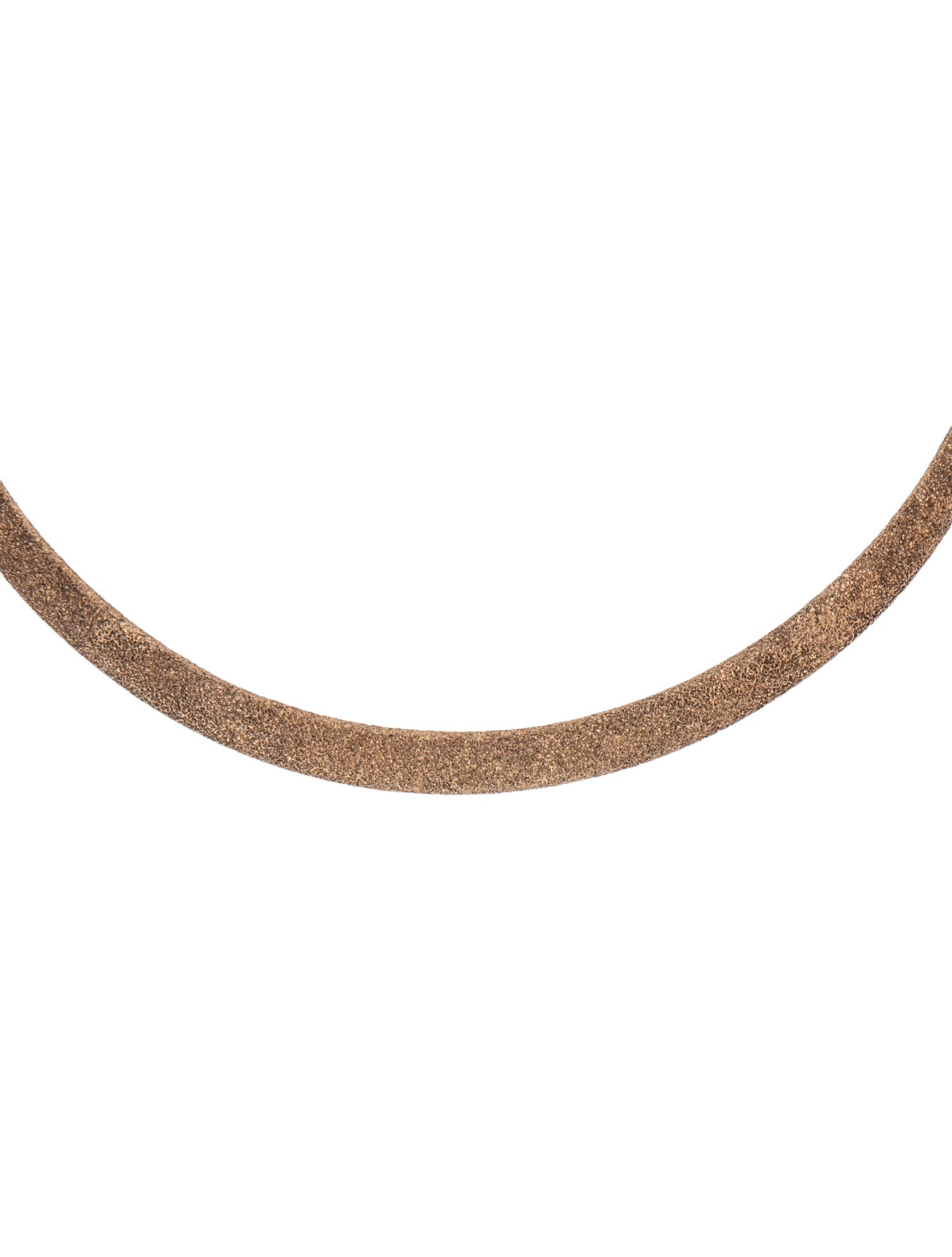 Brunello Cucinelli Leather & Sand Blast Collar Necklace
