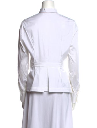 Brunello Cucinelli Mock Neck Long Sleeve Button-Up Top