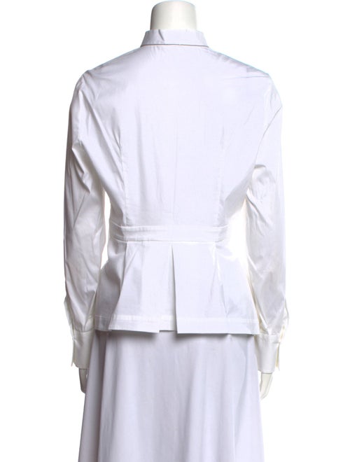 Brunello Cucinelli Mock Neck Long Sleeve Button-Up Top