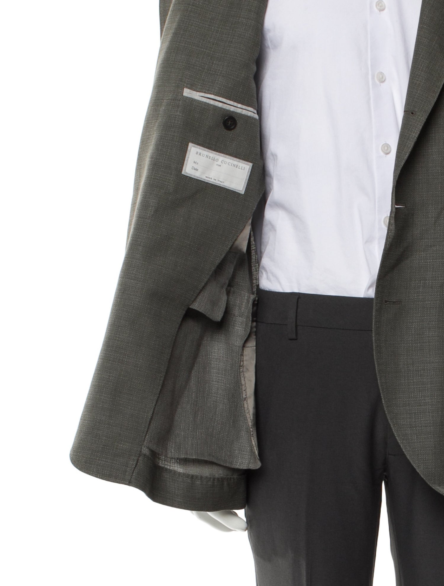 Brunello Cucinelli Linen Leather Trim Embellishment Blazer