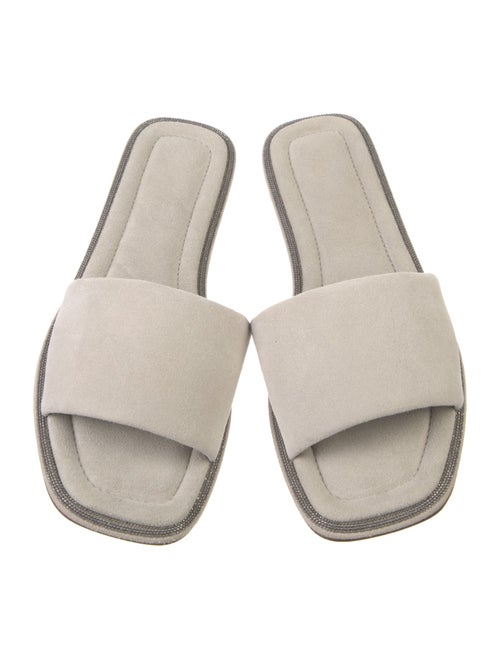 Brunello Cucinelli Monili Suede Slides