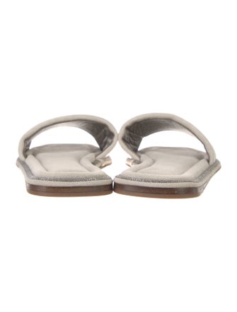 Brunello Cucinelli Monili Suede Slides