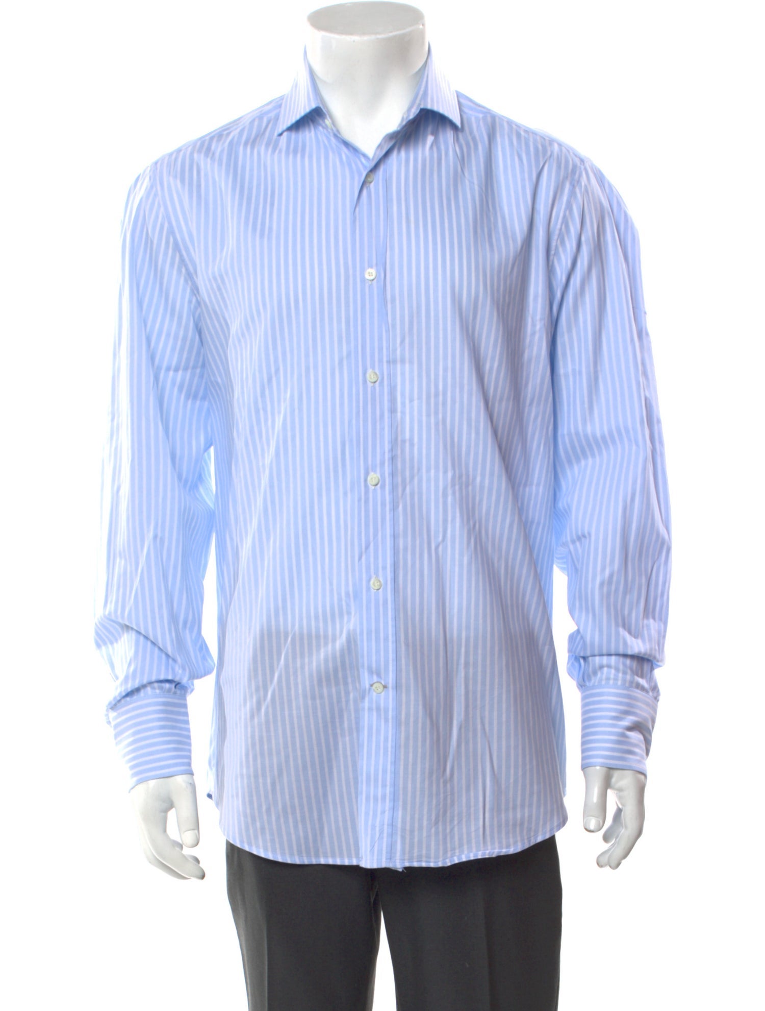 Brunello Cucinelli Striped Long Sleeve Dress Shirt