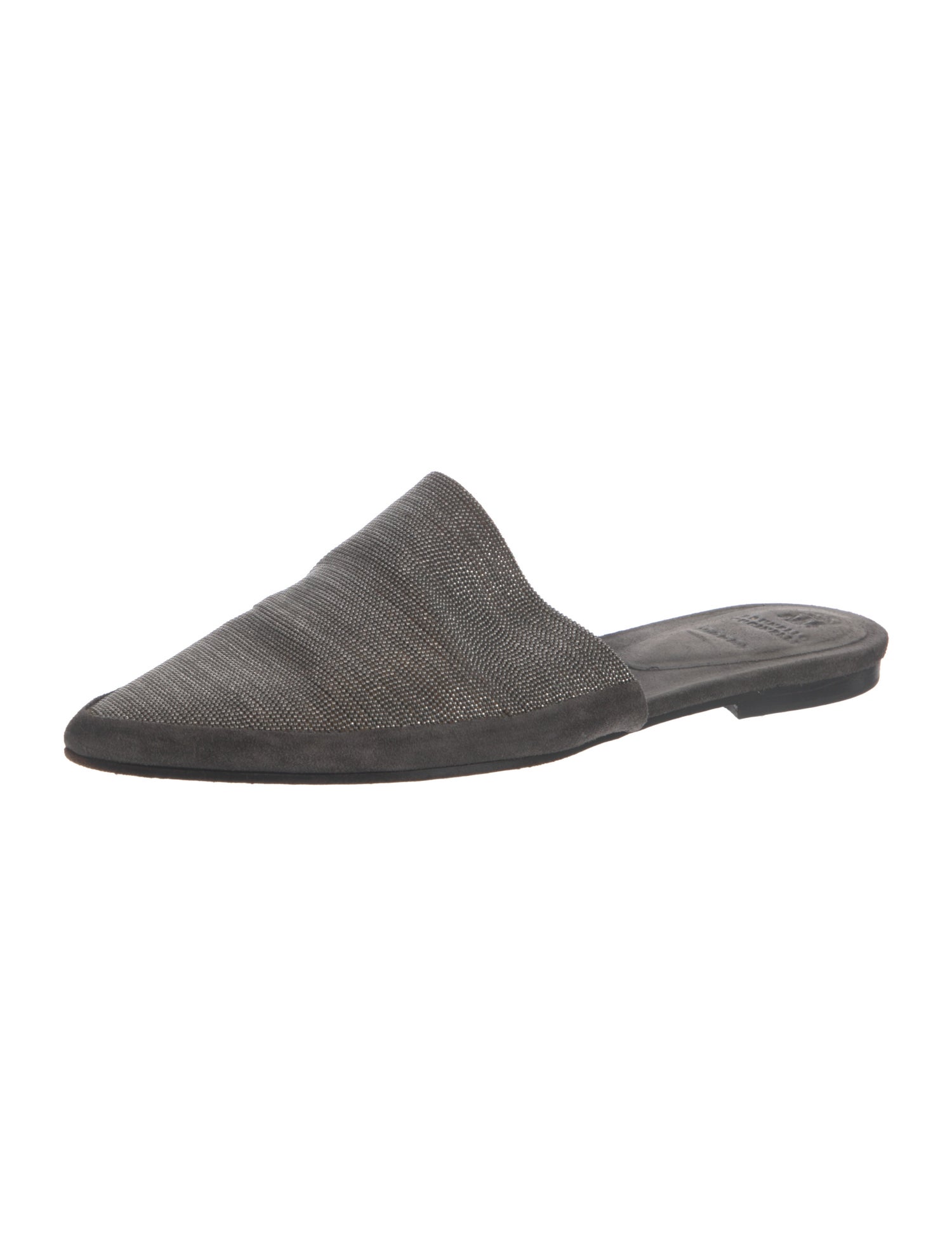 Brunello Cucinelli Monili Suede Mules