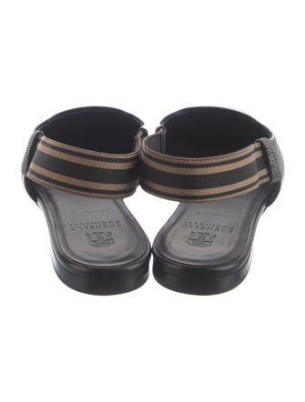 Brunello Cucinelli Monili Leather Slingback Flats