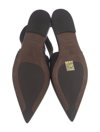 Brunello Cucinelli Monili Leather Slingback Flats