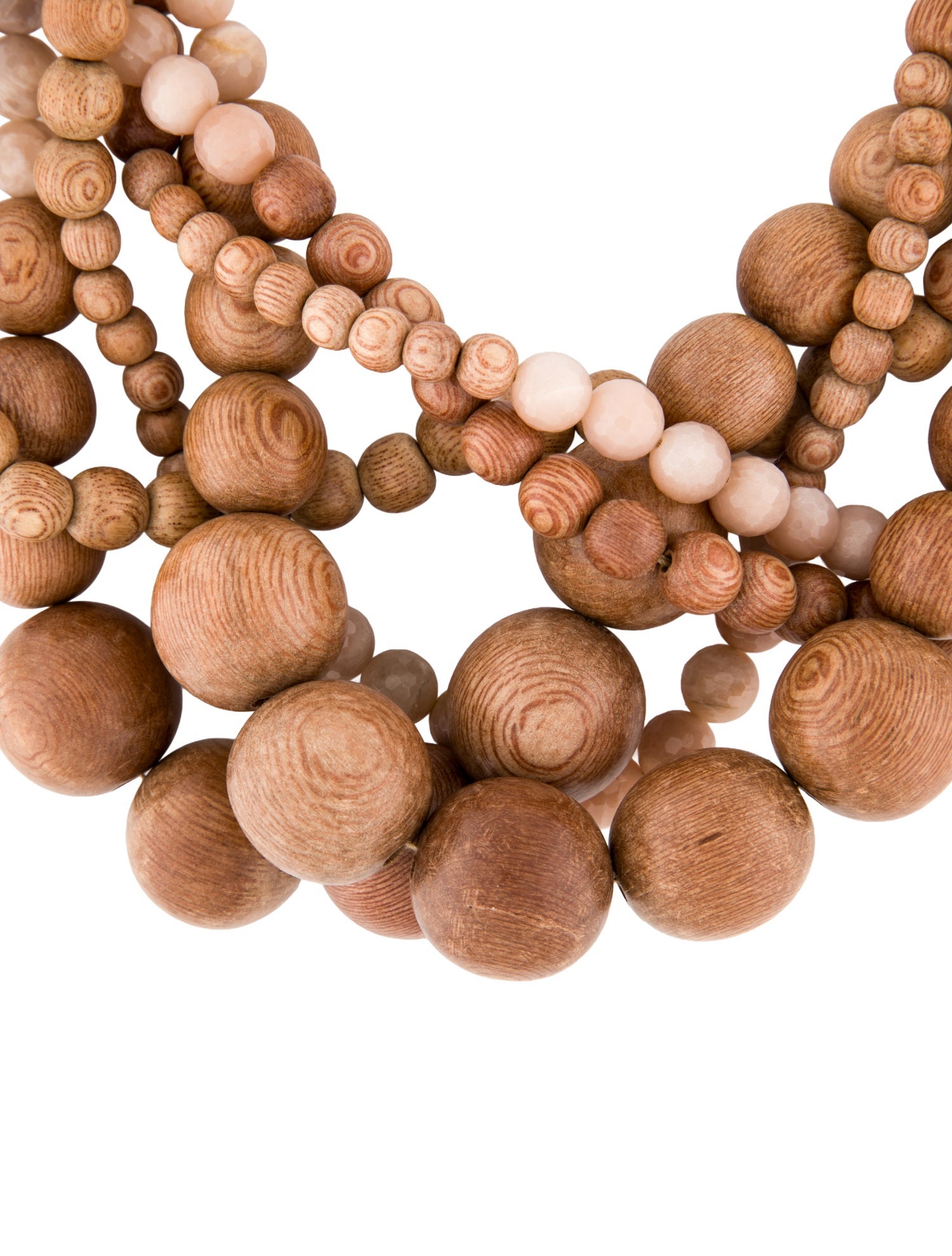 Brunello Cucinelli Faceted Bead, Wood & Leather Multistrand Necklace