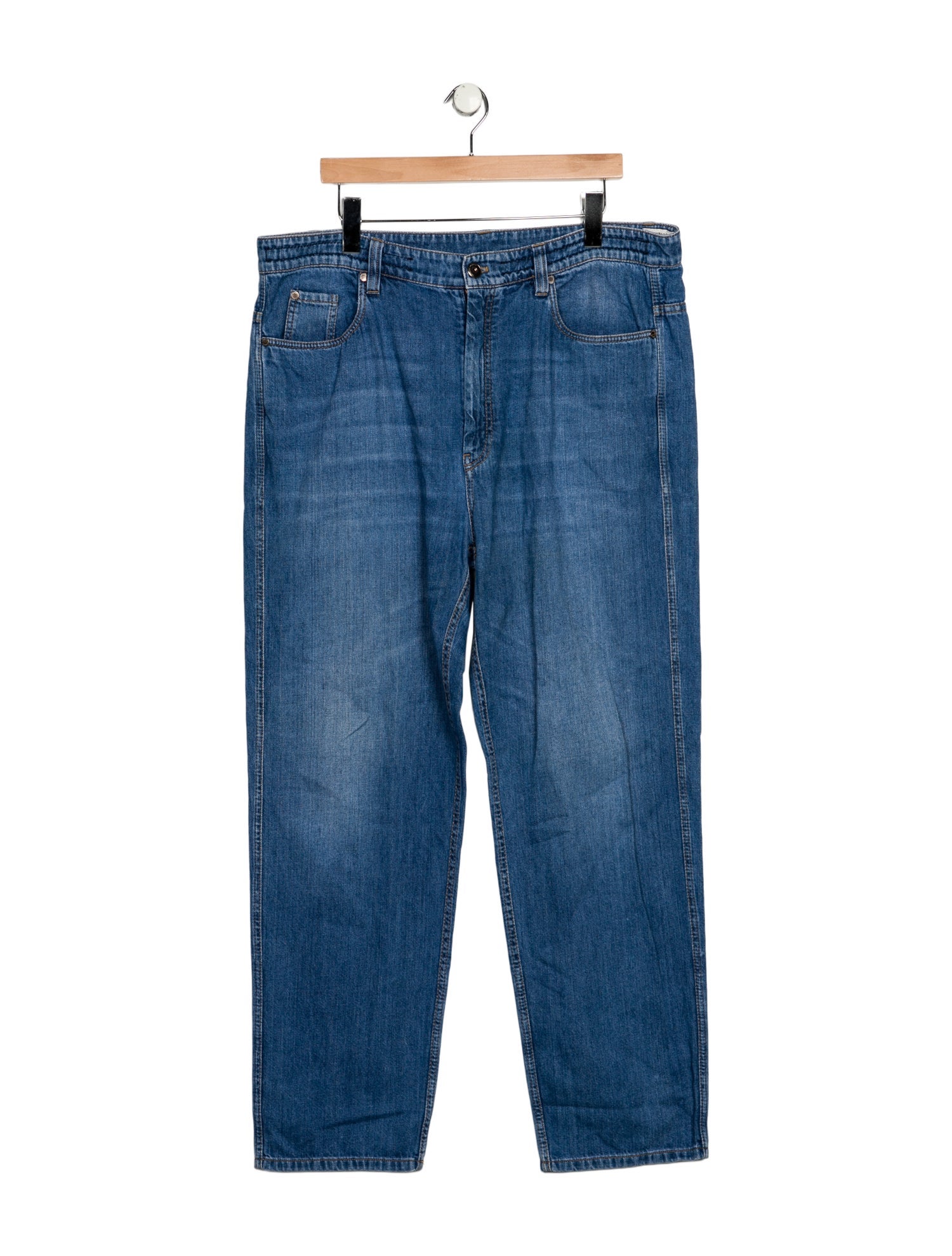 Brunello Cucinelli High-Rise Straight Leg Jeans