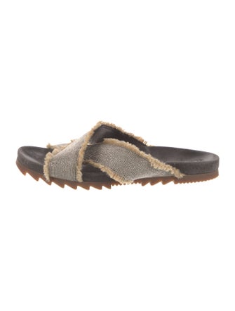 Brunello Cucinelli Monili Suede Slides