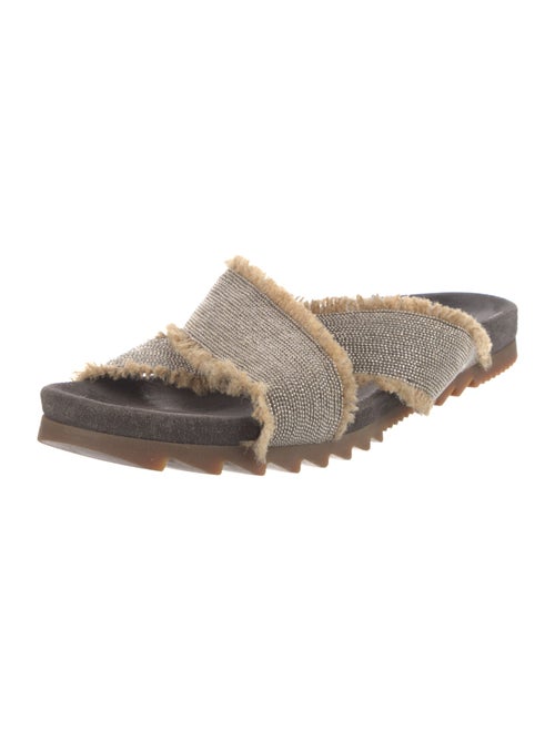 Brunello Cucinelli Monili Suede Slides