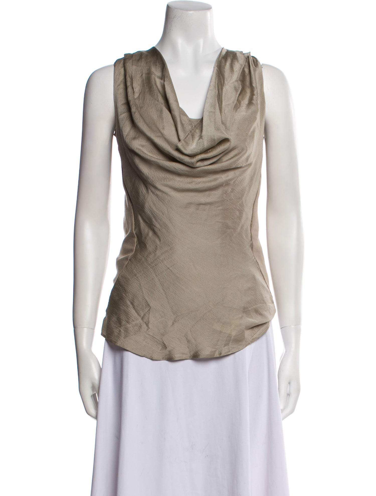 Brunello Cucinelli Silk Cowl Neck Top