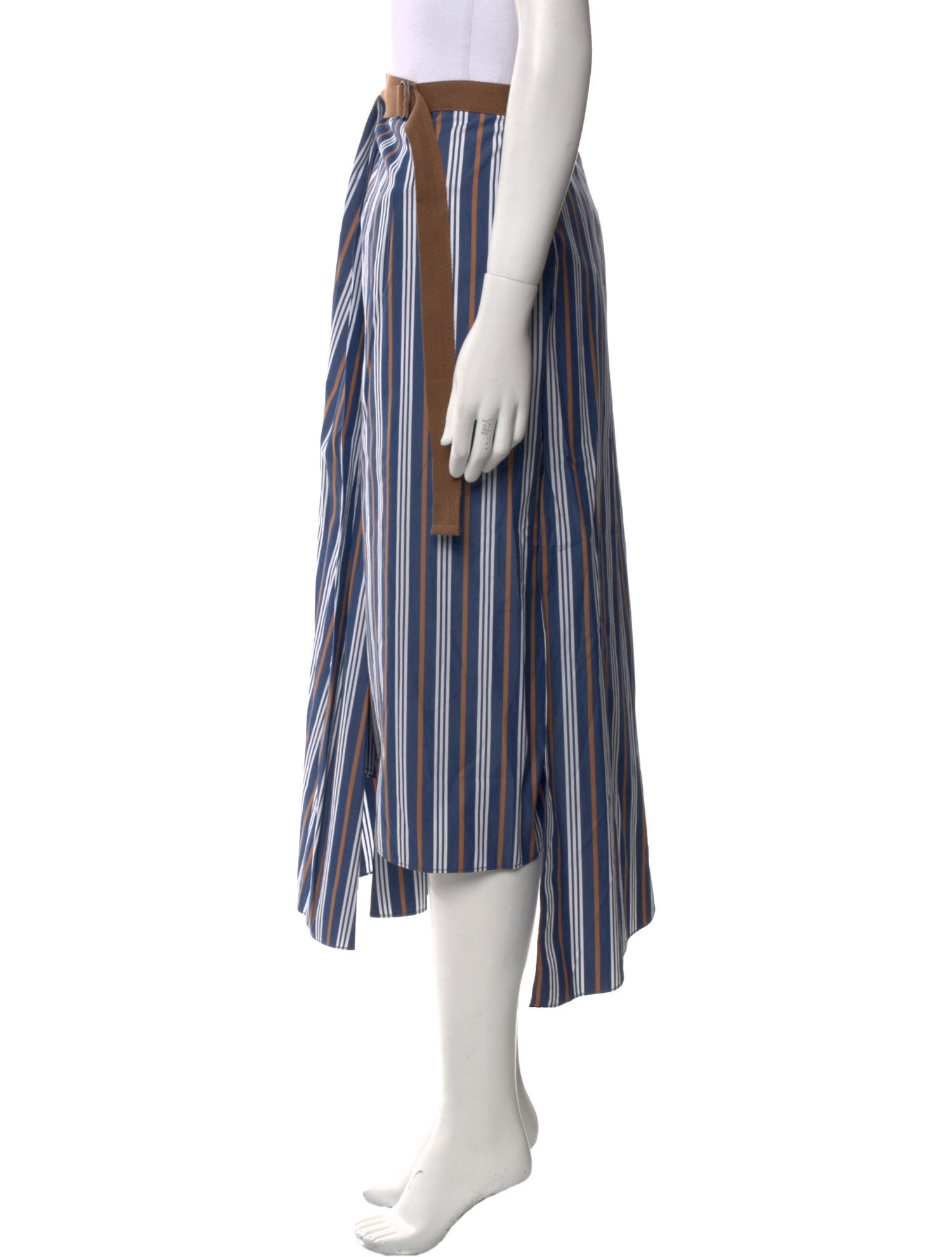 Brunello Cucinelli Striped Midi Length Skirt