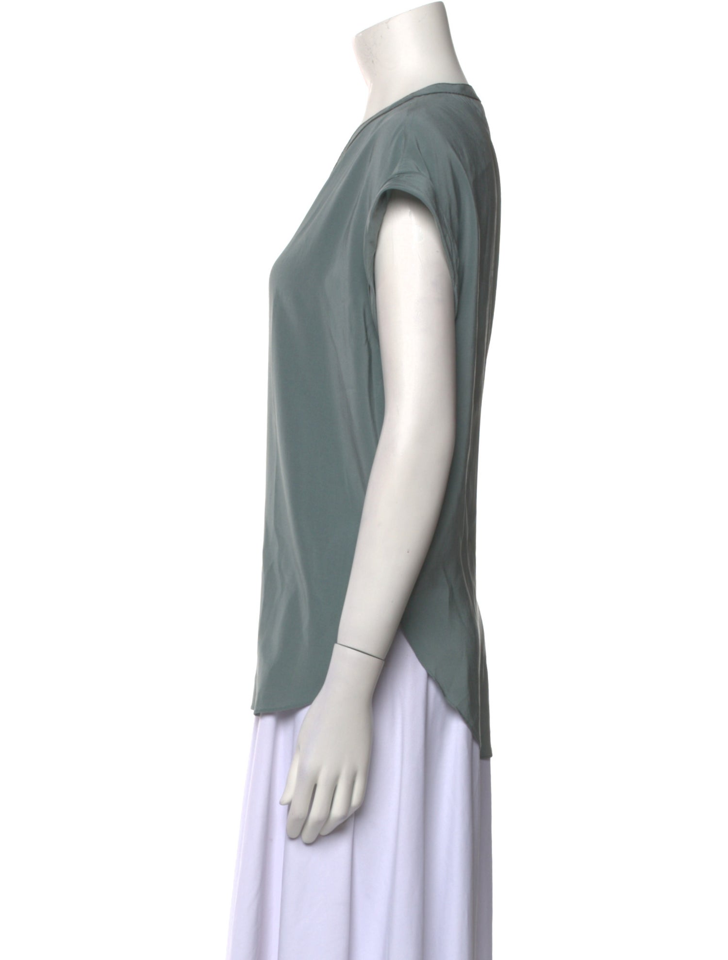 Brunello Cucinelli Silk V-Neck T-Shirt