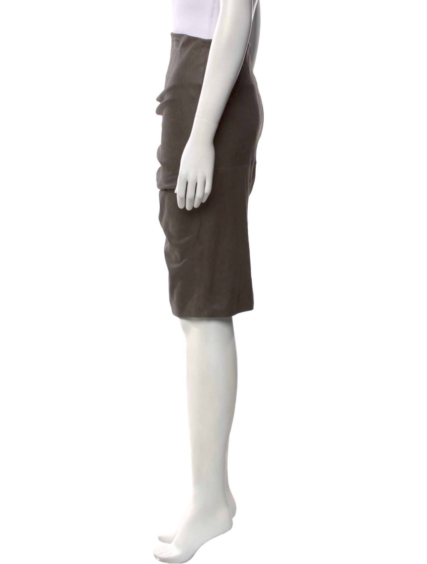 Brunello Cucinelli Leather Knee-Length Skirt