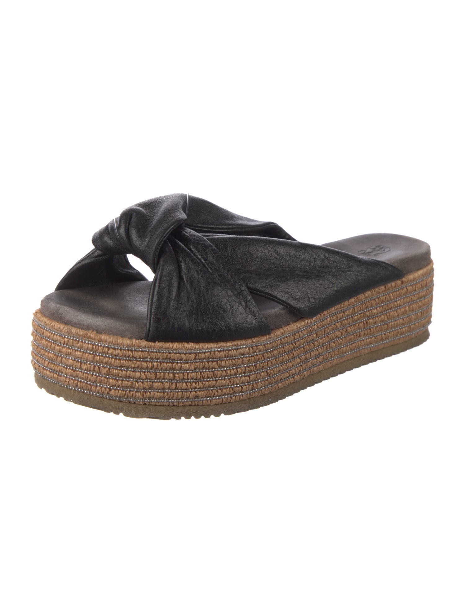 Brunello Cucinelli Monili Leather Espadrilles