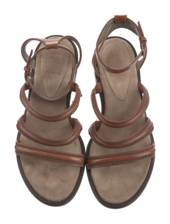 Brunello Cucinelli Monili Leather Gladiator Sandals
