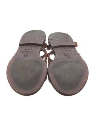 Brunello Cucinelli Monili Leather Gladiator Sandals