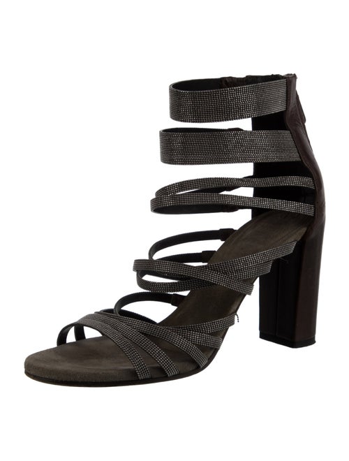 Brunello Cucinelli Monili Leather Gladiator Sandals