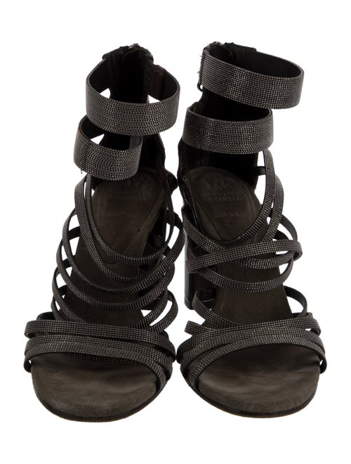 Brunello Cucinelli Monili Leather Gladiator Sandals