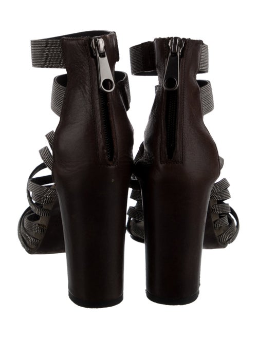 Brunello Cucinelli Monili Leather Gladiator Sandals