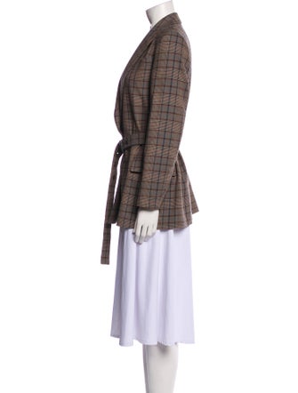 Brunello Cucinelli Virgin Wool Plaid Print Coat