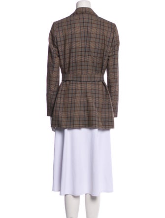 Brunello Cucinelli Virgin Wool Plaid Print Coat