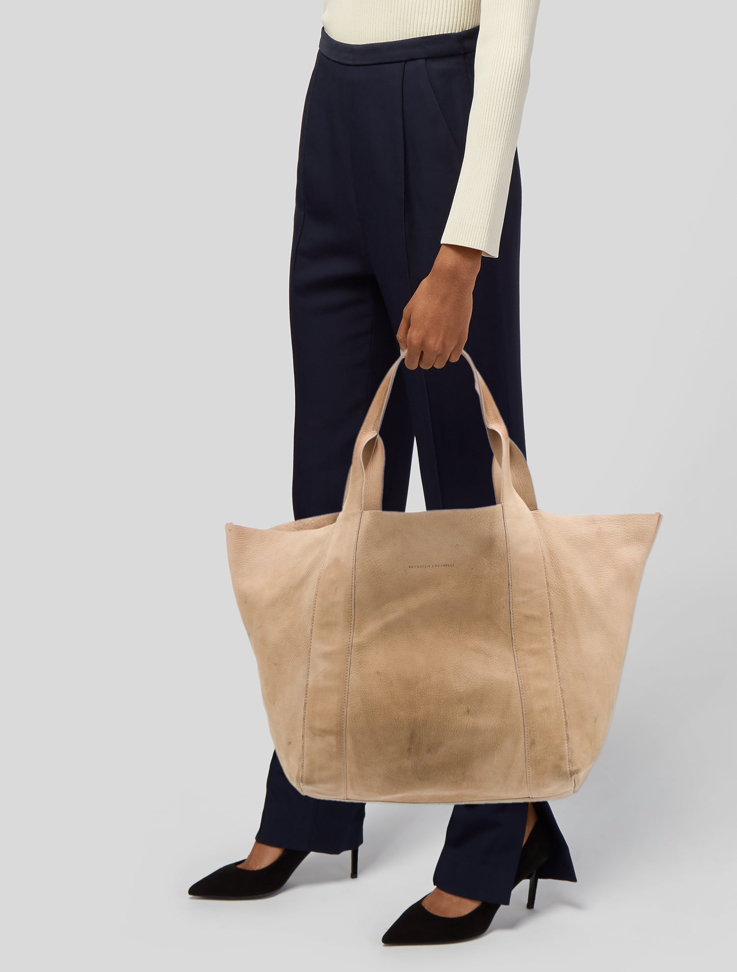 トートバッグ BRUNELLO CUCINELLI Woman Tote bags Dark MBHED2573 C8279 BRUNELLO CUCINELLI Leather-trimmed canvas tote | NET-A-PORTER