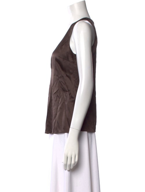 Brunello Cucinelli Silk Scoop Neck Top