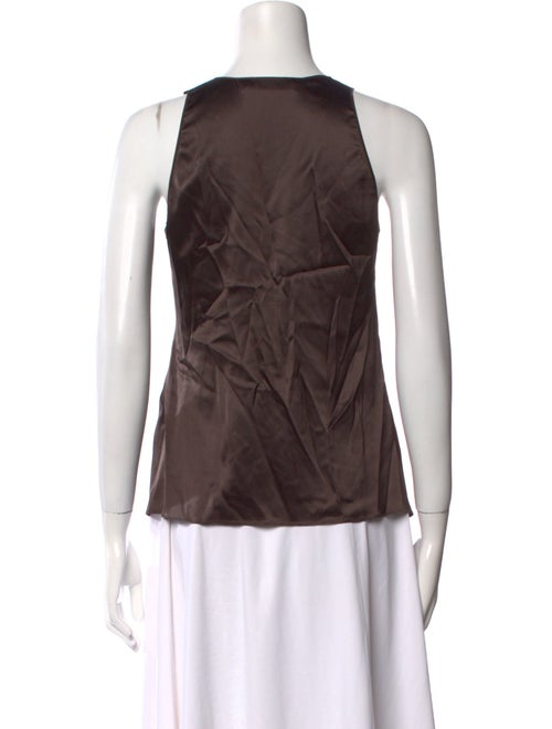 Brunello Cucinelli Silk Scoop Neck Top