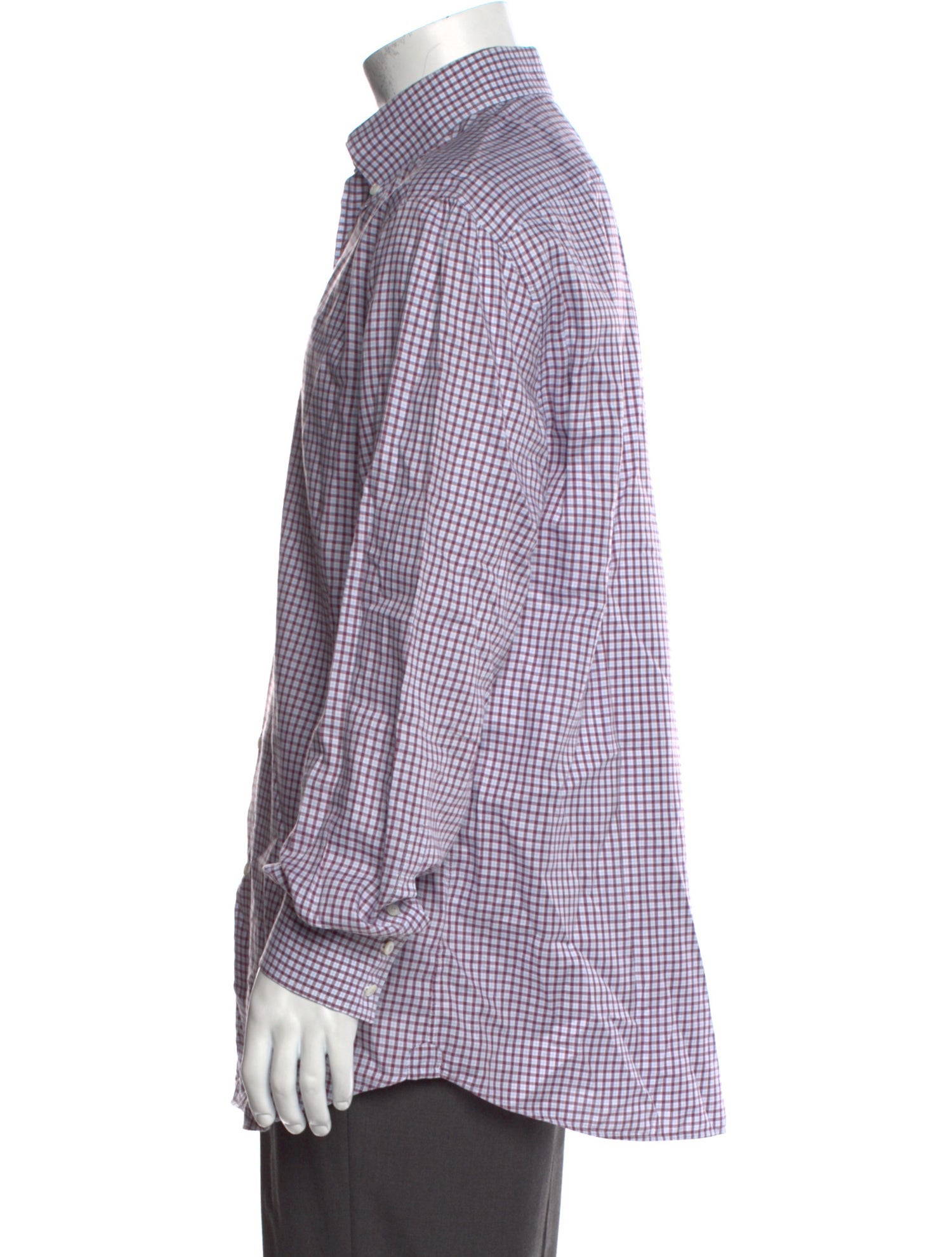 Brunello Cucinelli Plaid Print Long Sleeve Dress Shirt