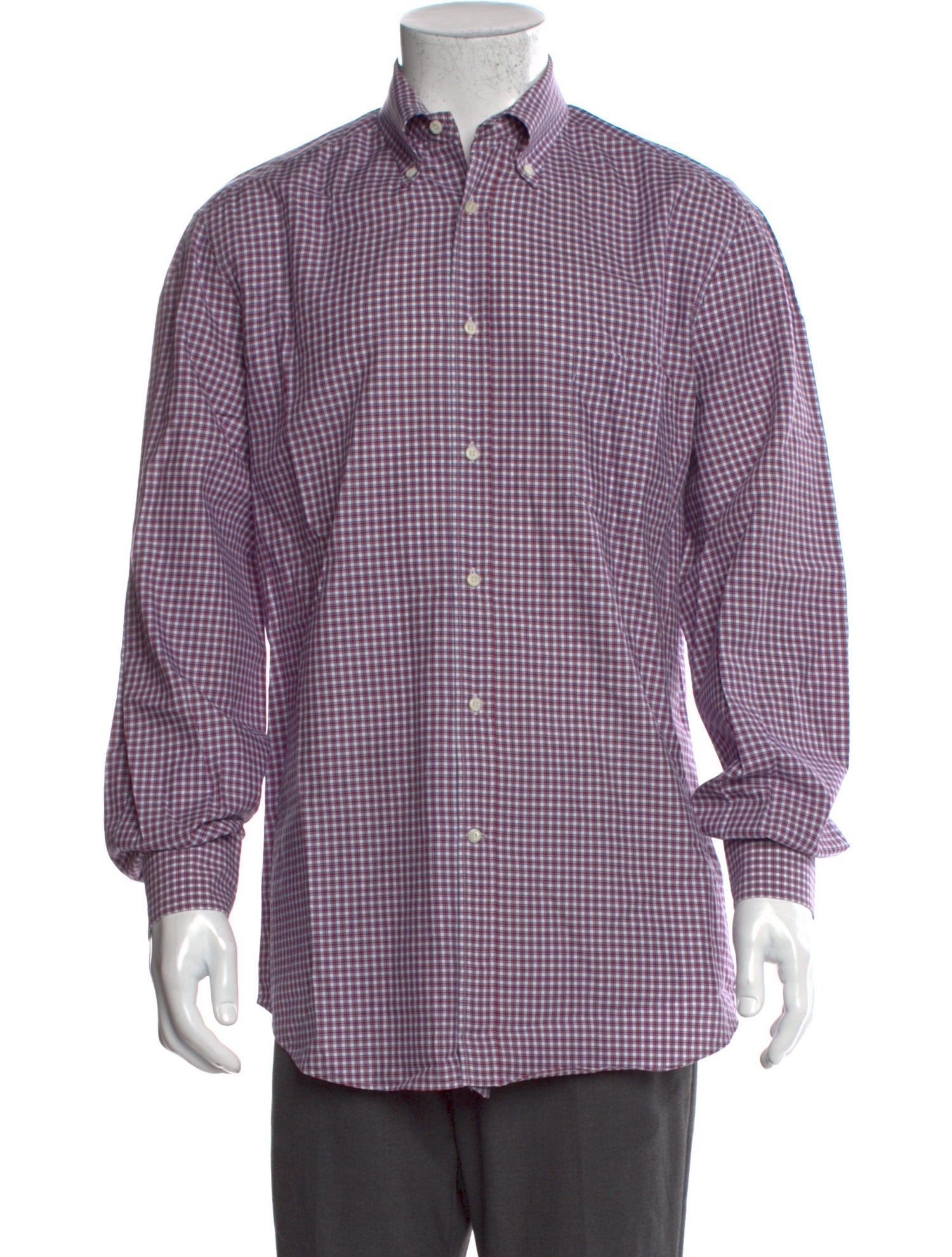 Brunello Cucinelli Plaid Print Long Sleeve Shirt