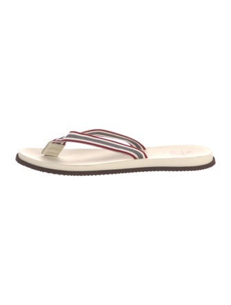 Brunello Cucinelli Striped Flip Flops