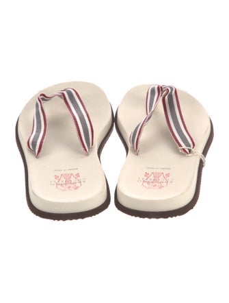 Brunello Cucinelli Striped Flip Flops