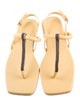 Brunello Cucinelli Monili Leather T-Strap Sandals