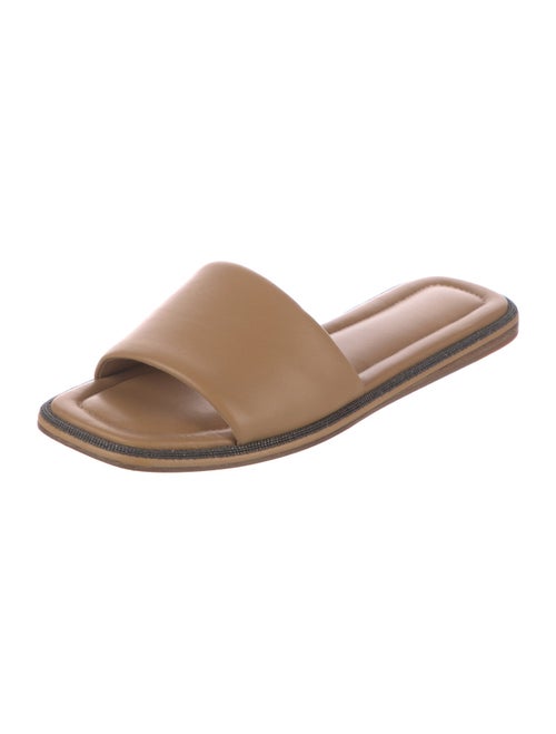 Brunello Cucinelli Monili Leather Slides