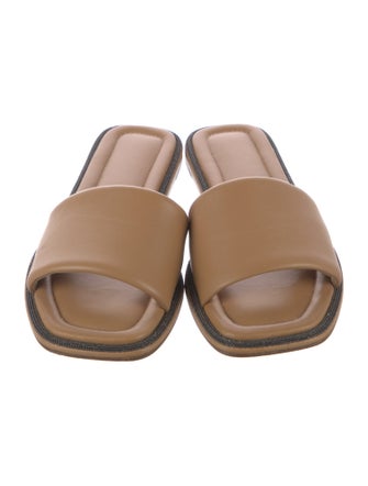 Brunello Cucinelli Monili Leather Slides